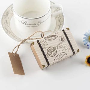 Mini valigie in stile vintage con tema di viaggio, scatole di caramelle, scatole regalo - 24