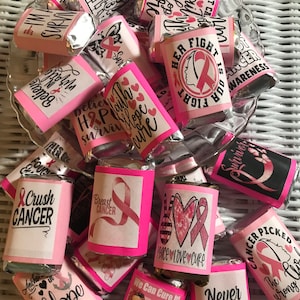 24 Breast Cancer Survivor en/of Awareness mini Hershey-snoepjes - volledig verpakt en gemonteerd