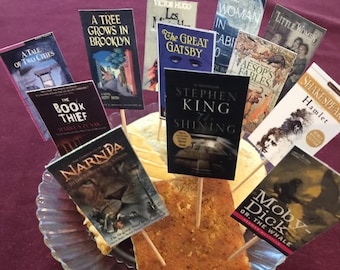 Literary book lover cupcake toppers cake toppers