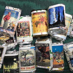 24 Map with Travel Poster Hershey Miniature wrapped Candy Bars