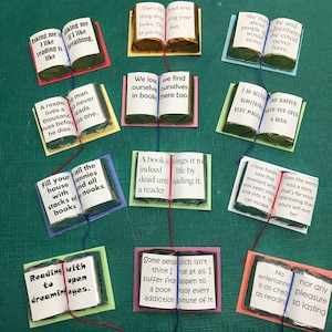 Candy Book favors w/ book lover sayings - great for book themed event -wedding, birthday, graduation, retirement, book club - 12 in  listing