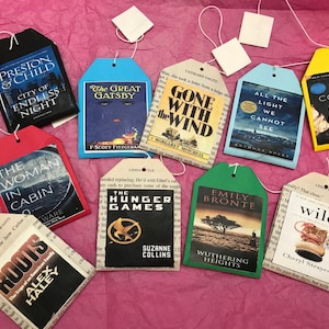 Twelve Adult and Young Adult Book Covers Tea Bag Party Favors