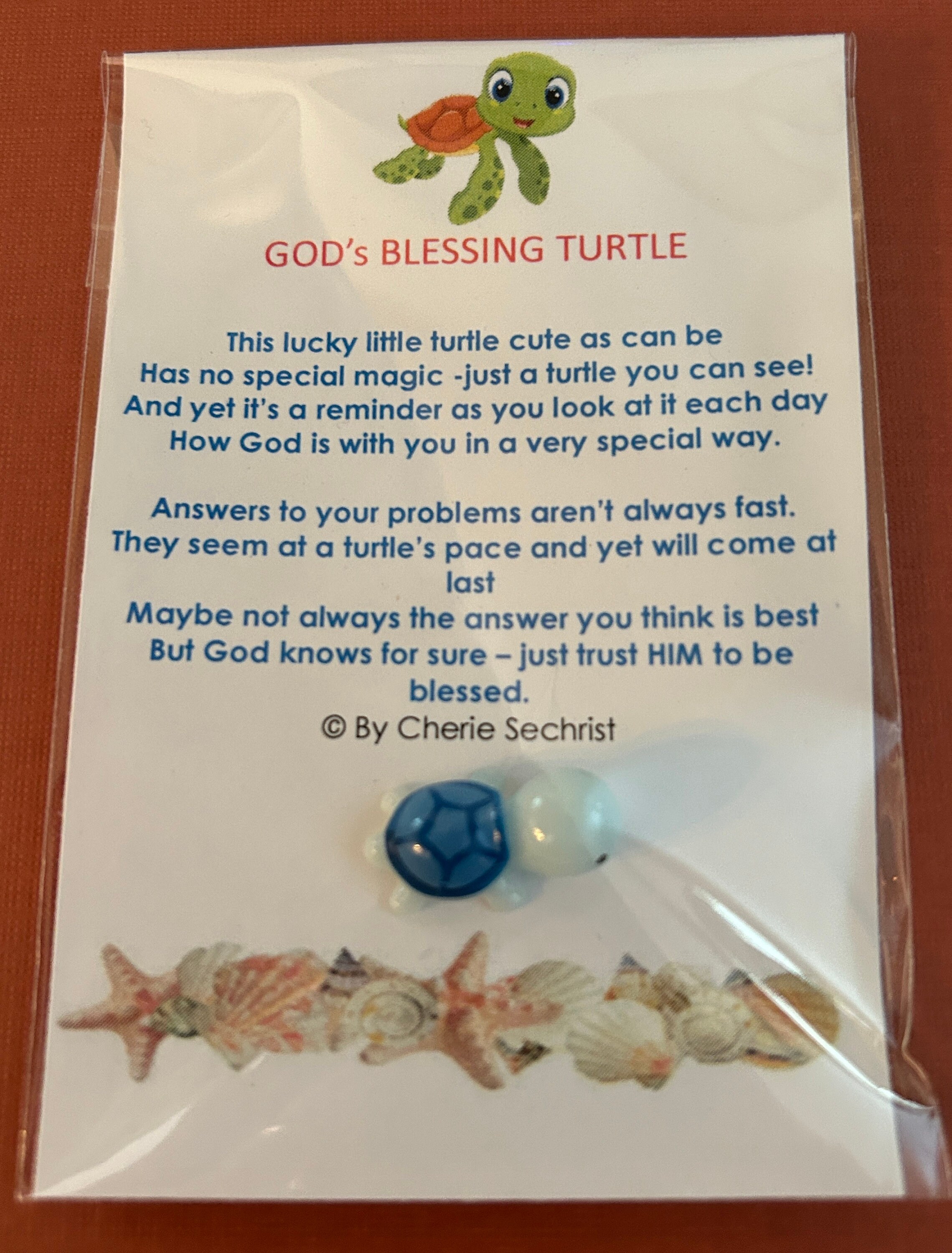 God's Blessing Prayer Turtle Reminder With Poem and Little Turtle - Etsy