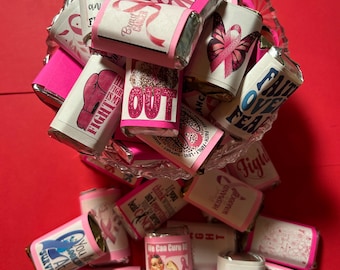 24 Breast Cancer Survivor and/or Awareness mini Hershey candies - fully wrapper and assembled