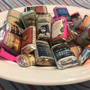 24 Adult/Young Adult Book Literary Hershey Miniature wrapped Candy Bars for book clubs, book themed events and parties