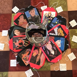 Disney villain tea bag favors for tea party, retirement party, birthday party, graduation and more! set of 12