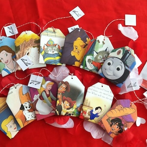 Lembrancinhas de saquinhos de chá de contos de fadas para chá de bebê, chá de panela, casamento, festa de chá, festa de aposentadoria, festa de aniversário e muito mais! conjunto de 12