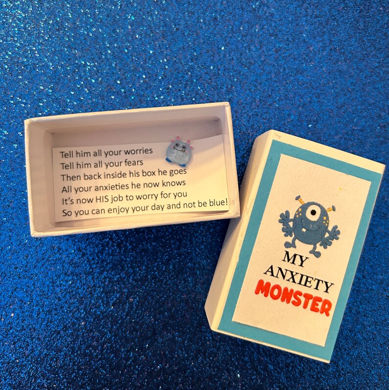 My Anxiety Monster in Box With Original Poem to Help Ease Trouble and ...
