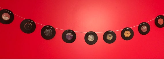12pcs Bannière Suspendue Pour Disques Vinyles, Rétro Années