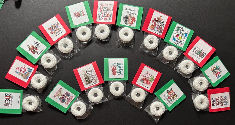 24 Christian Faith Based Christmas Party Mints, Table Scatter, Stocking ...