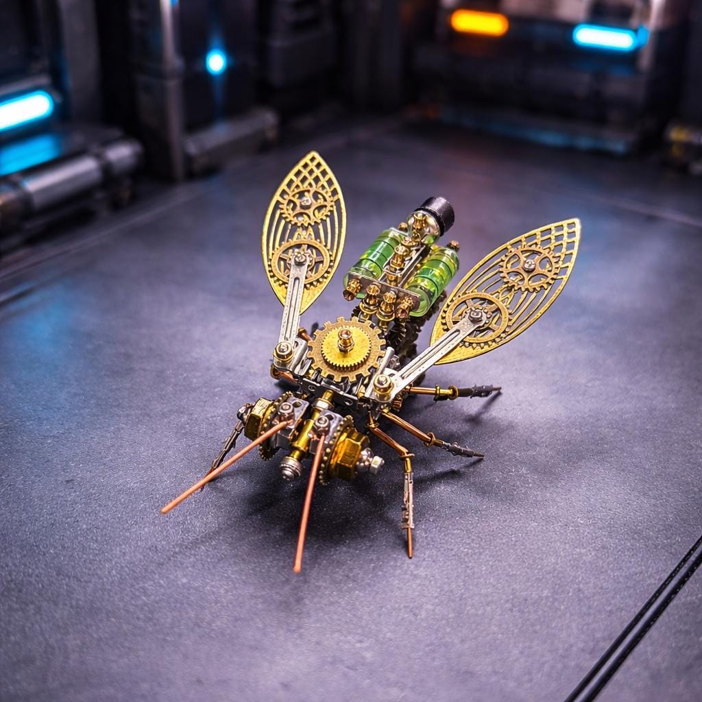 Steampunk Inspired Mechanical Bee Model Kit, Handmade 3D Metal DIY ...