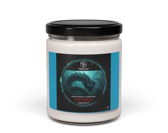 Sea Dragon Illustration Candle | 9oz Soy Candle, Oceanic Scent
