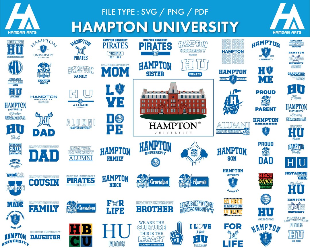 HBCU Pride Hampton University Svg Bundle Pack of 86 Hampton Png HU Svg ...
