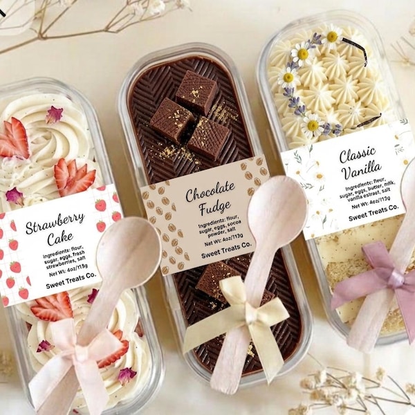 Editable Mini Cake Tin Label Template, Cottage Food Law Bakery Sticker, Printable Loaf Pan Packaging, Homemade Cake Ingredient Tag Canva