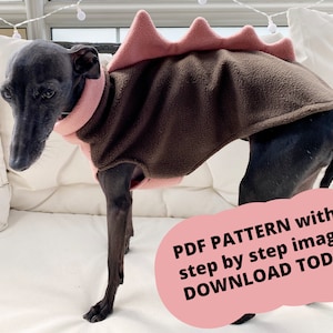 Dinosaurier Weste / Sweater MUSTER für Ihren italienischen Windhund, Whippet, Chinesich