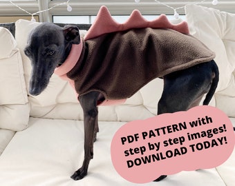 Dinosaur vest / sweater PATTERN for your italian greyhound, whippet, chinese crested