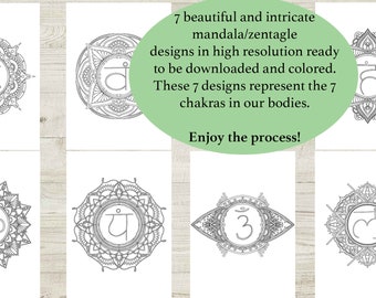 7 intricate chakra coloring pages
