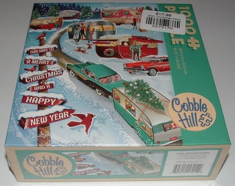 NEW, SEALED - Cobble Hill - 1000 Pc. Jigsaw Puzzle - "Christmas Campers"