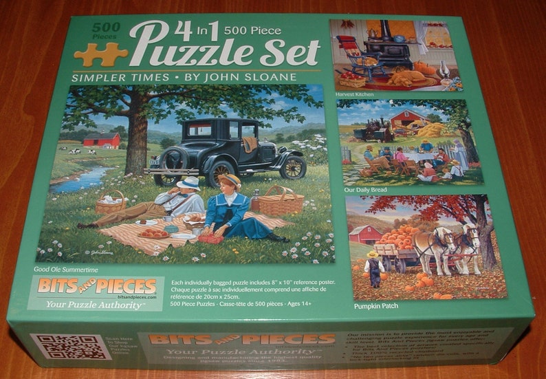 Bits and Pieces 4 in 1 500 Pc. Puzzle Set John Sloane Autumn Scenes afbeelding 1