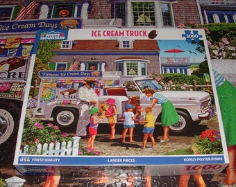 COMPLETE - White Mountain 1000 Pc. Jigsaw Puzzle - "Ice Cream Truck"