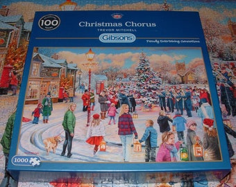 COMPLETE - Gibsons 1000 Pc. Jigsaw Puzzle - "Christmas Chorus"