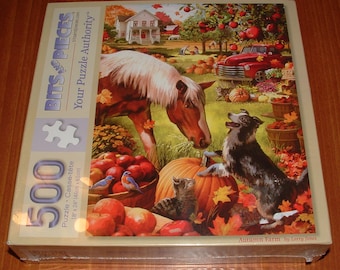 NEW, SEALED - Bits & Pieces -  500 Pc. Jigsaw Puzzle - "Autumn Farm"