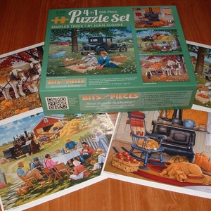 Bits and Pieces 4 in 1 500 Pc. Puzzle Set John Sloane Autumn Scenes afbeelding 6
