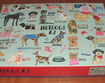 NEW - GALISON 1000 Pc. Jigsaw Puzzle, Dogs - "Hotdogs A-Z"