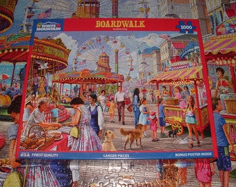 COMPLETE - White Mountain 1000 Pc. Jigsaw Puzzle - "Boardwalk"