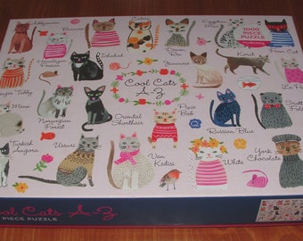 NEW - GALISON 1000 Pc. Jigsaw Puzzle, Cats - "Cool Cats A-Z"