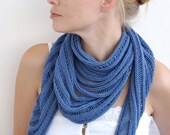 Handmade women shawl, hand knit shawl, knitted shawl, women scarf, cotton shawl, cotton women sharf, blue shawl, summer shawl, MADE TO ORDER