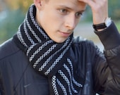 foulards tricotés à la main pour hommes, foulard homme en tricot noir