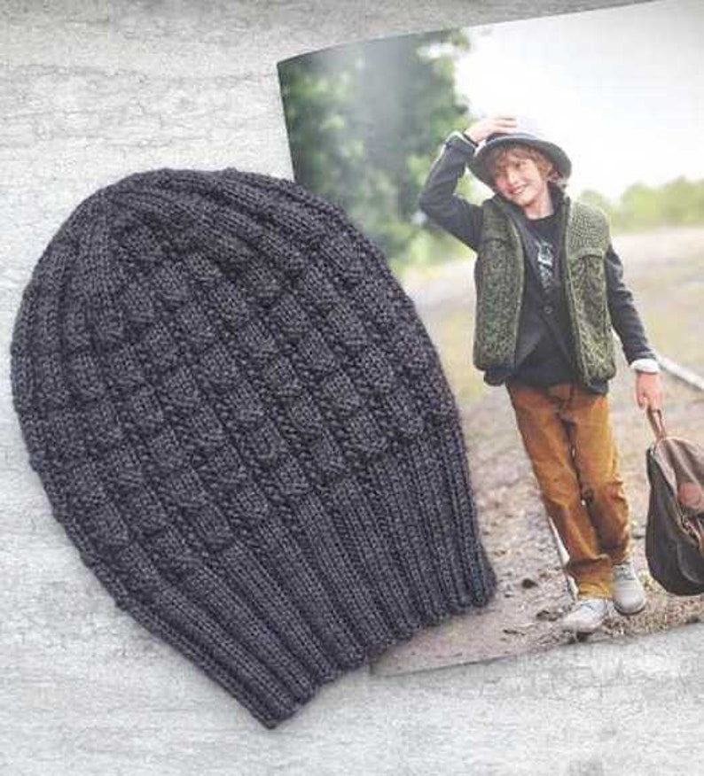 Men beanie knitting pattern knit pattern for slouchy hat Etsy