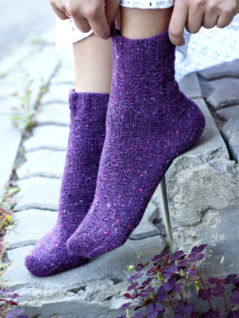 Hand knit organic wool socks Handmade merino socks women Etsy
