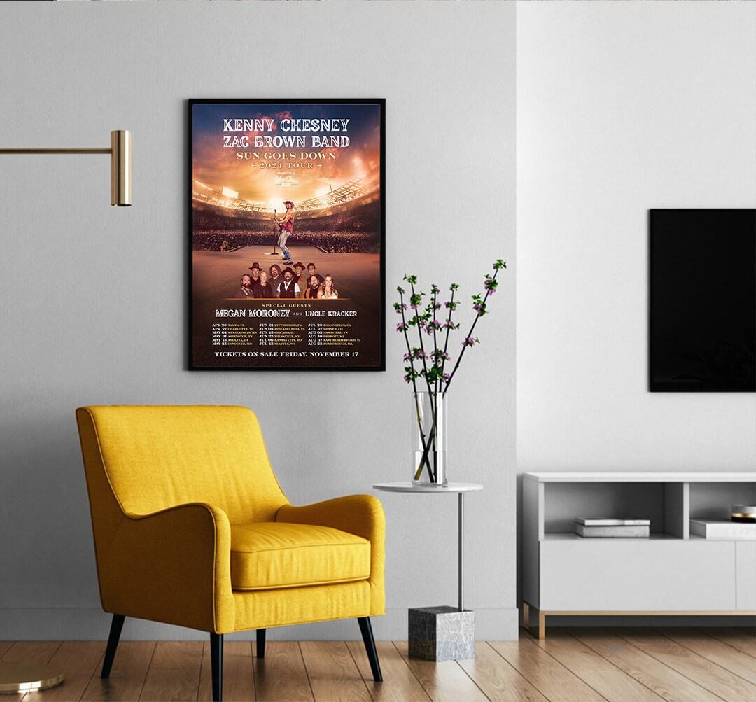 Kenny Chesney and Zac Brown Band 2024 Tour Poster, Poster Decor Home, 2024 Poster, Gift Fans