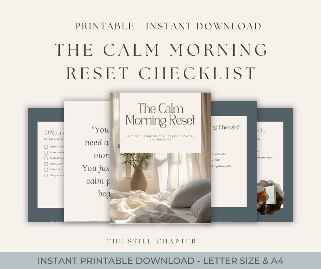 The Calm Morning Reset | Gentle Morning Routine Checklist | Printable ...