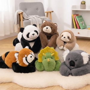 Pluszowy zwierzak z długim ramieniem – słodka poduszka do przytulania, miękka, obciążona pluszowa zabawka, przytulny prezent dla dzieci i nastolatków