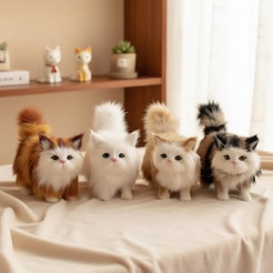 Zacht pluche kitten: schattige knuffel, realistische kattenknuffel, gezellig cadeau voor kattenliefhebbers