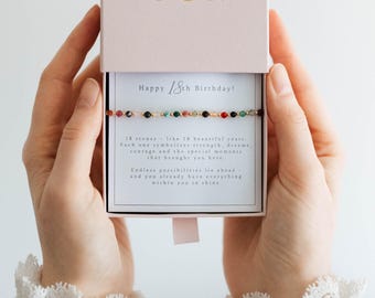 18th Birthday Natural Stone Bracelet – Birthday gift for Girl | Gift for Her, 18th birthday present