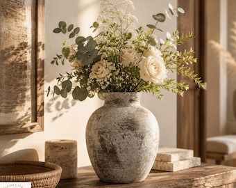 Wabi Sabi Ceramic Vase Modern Minimalist Rustic Home Decor Accent