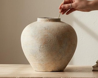 Wabi Sabi Porcelain Vase for Japandi Minimalist Home Decor