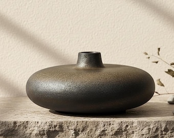 Wabi Sabi Ikebana Vase – Rustic Japanese Ceramic Japandi Minimalist Home Decor