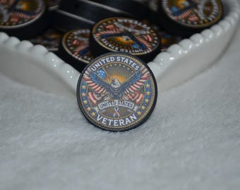 Silikonpärla för veteraner i USA • Örn + flaggor + guldstjärnor • Patriotiskt gör-det-själv-material