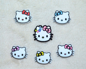 Cuentas focales de silicona con forma de cara de gatito • Estilos de lazos y flores • Suministros para manualidades DIY