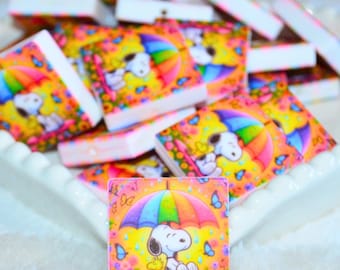 Cuenta de silicona con forma de cachorro paraguas arcoíris • Artículos para manualidades de pájaros, flores y mariposas