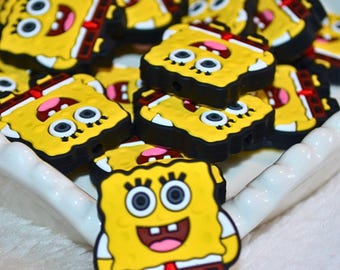 Op SpongeBob geïnspireerde siliconen focuskraal | Karakteristieke dikke kraal voor kralenpennen en sleutelhangers