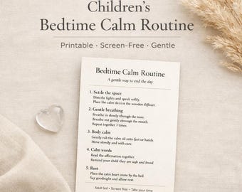 Children’s Bedtime Calm Routine | Screen-Free Evening Routine for Kids | Gentle Sleep Support | Printable Digital Download
