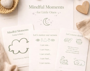 Actividades de mindfulness para niños / Calma y regulación emocional para niños / Imprimible sin pantalla / Descarga digital