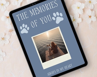 Pet Memory Journal | Memorious Journal Pet Loss Grief Journal | Printable Pet Memorial Keepsake | Sympathy Gift for Dog or Cat Loss