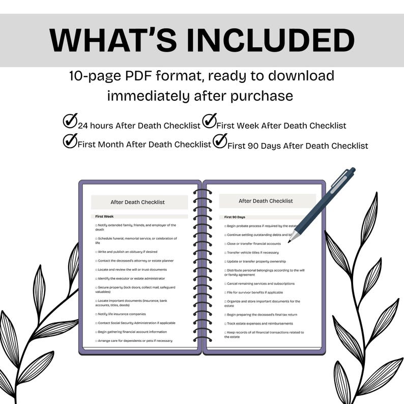 Prior Death Checklist.pdf After Death Checklist Printable | What to Do When Someone Dies | Estate ...